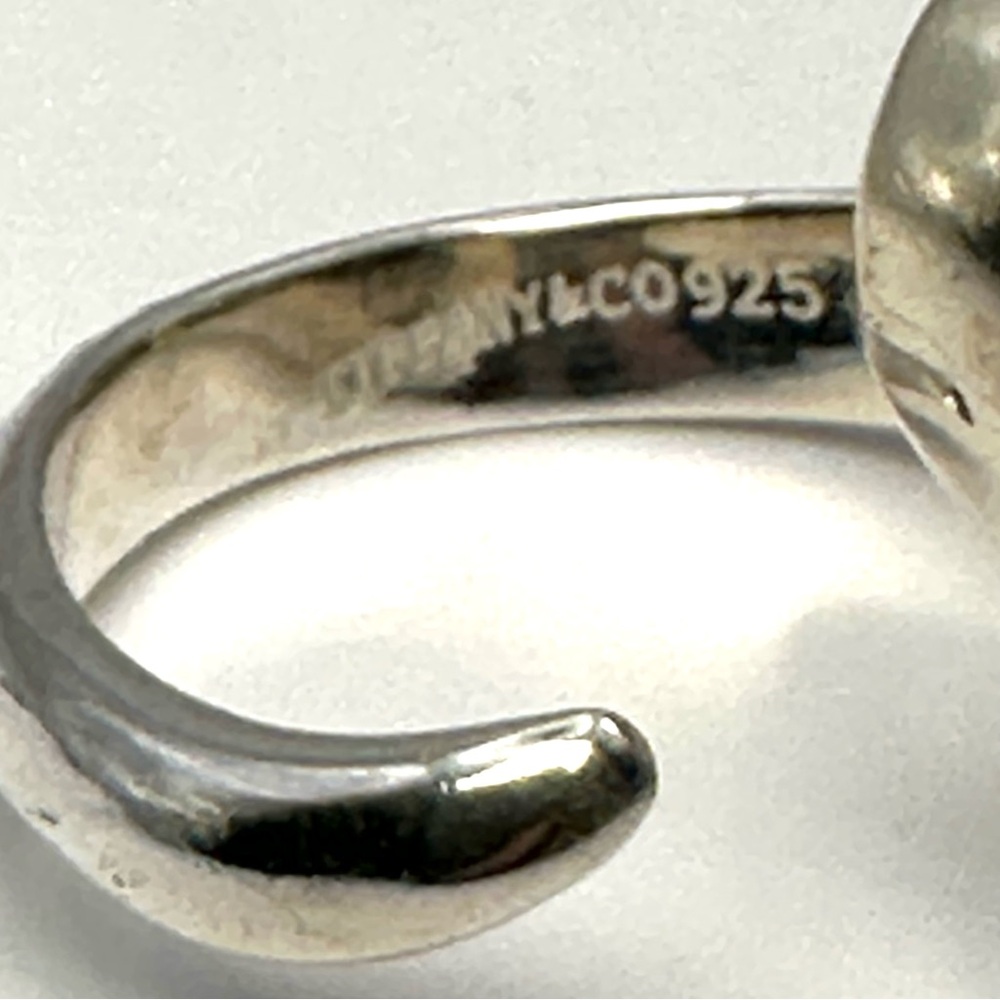 Tiffany & Co Silver Elsa Peretti Open Heart Ring Size 6.25 - Picture 5 of 6
